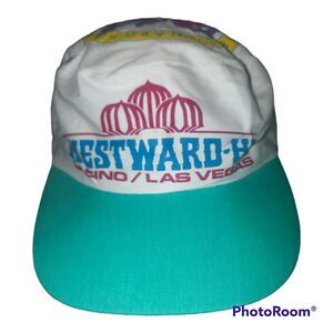 New Westward HD Casino Las Vegas Preferred Customer Flat Top White Green Hat